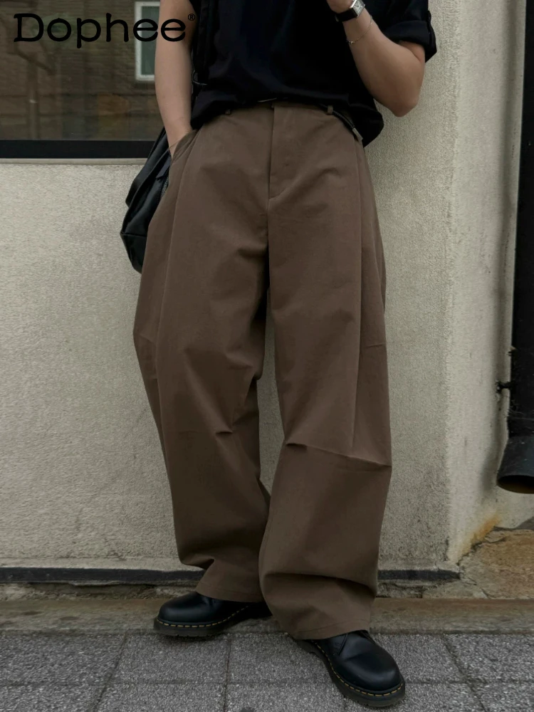 

Fashion Loose Wide-leg Comfort Pants Men's 2026 Summer New Straight-leg Trousers Male Simple Chic Pocket Decoration Soft Pants