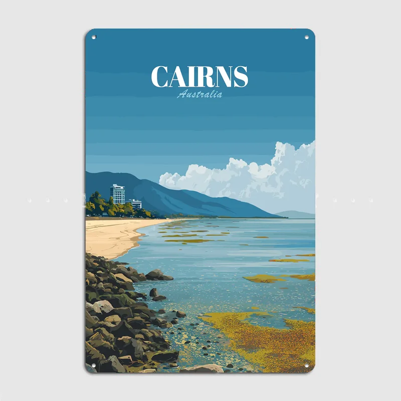 Cairns Australia Beach Travel Poster Metal Sign Life Wall Custom Bedroom Indoor Home Wall Decor Posters Room Decoration