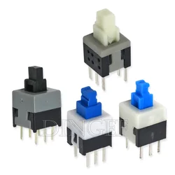 10 Uds 5,8x5,8 7x7 8x8 8,5x8,5mm autobloqueo/desbloqueo empuje táctil Micro interruptor de alimentación interruptores de botón de 6 pines
