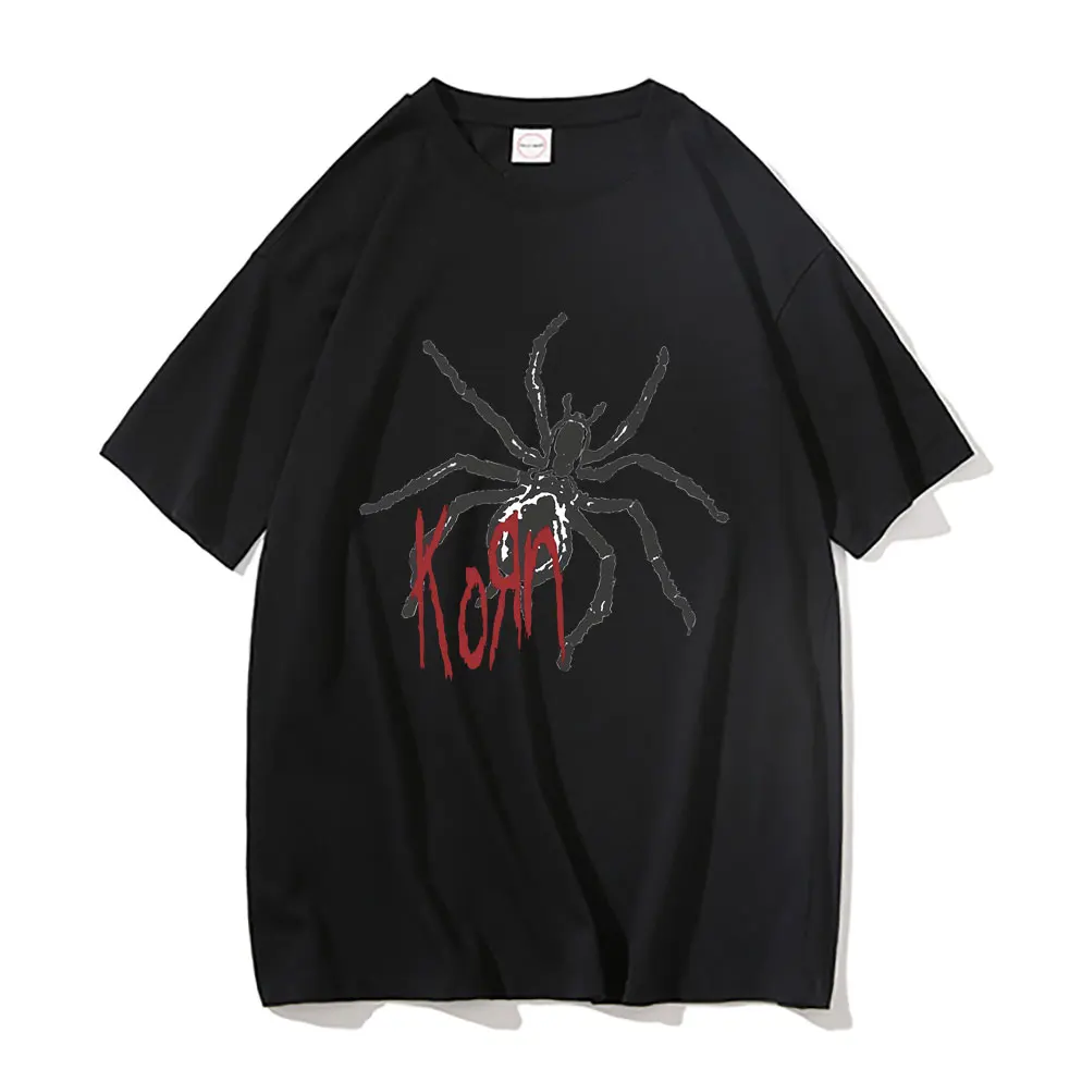 

Rock Metal Band Korn Spider Graphic Tshirt Male Casual Cotton T-shirts Men Women Vintage Oversized T Shirts Men's 90s Streetwear