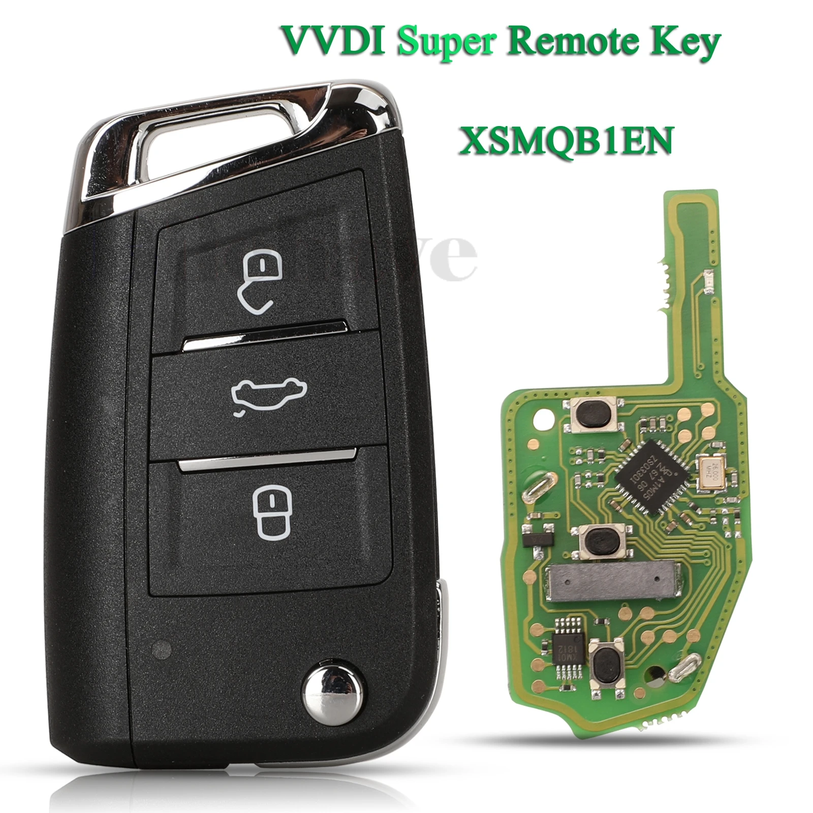 

jingyuqin 3 Buttons Xhorse XSMQB1EN VVDI Super Smart Remote Car Key MQB Type FOB For VVDI Key Tool VVDI2 Tool English Version