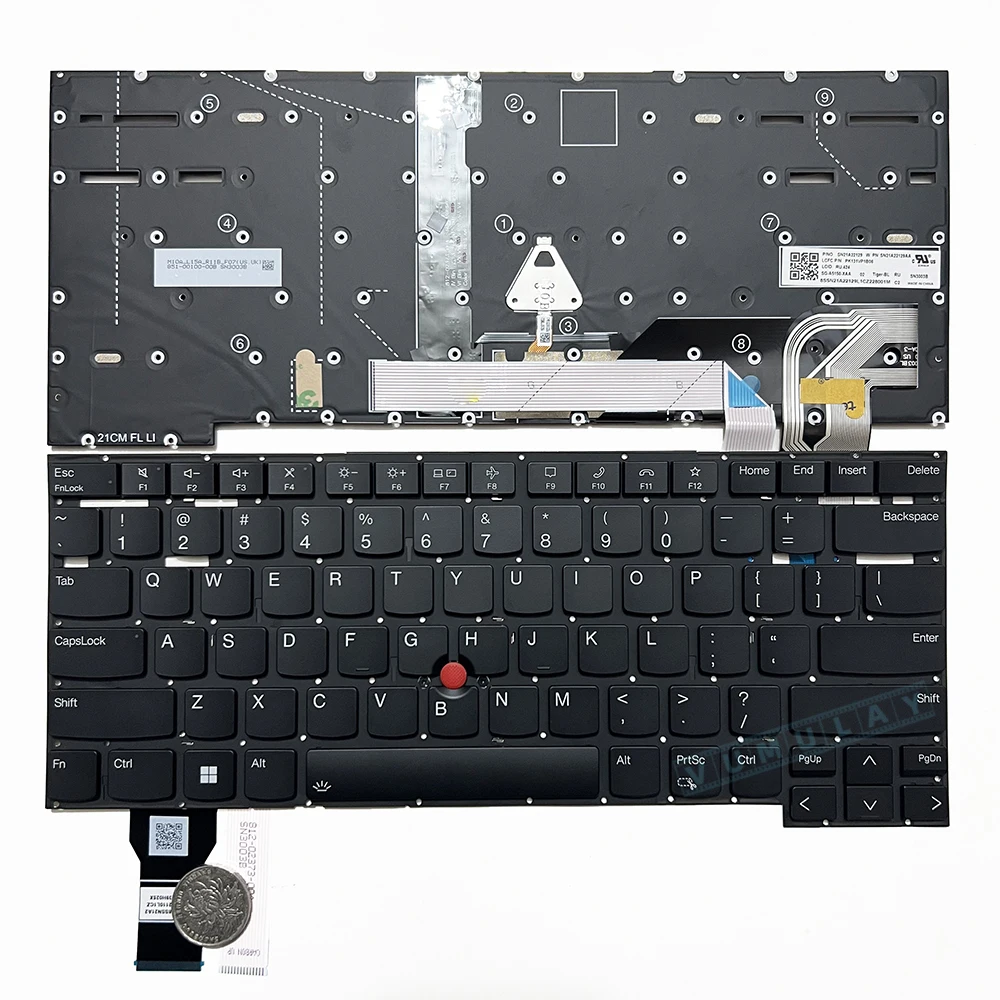 US/Russ Backlit Keyboard for Lenovo Thinkpad T14s Gen 2 2th 20WM