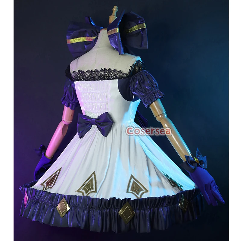 Cosersea-Costume de Cosplay Gwen du Jeu LOL, Tenue d'Halloween Complète, Lolita Violet Foncé, Uniforme pour Fille