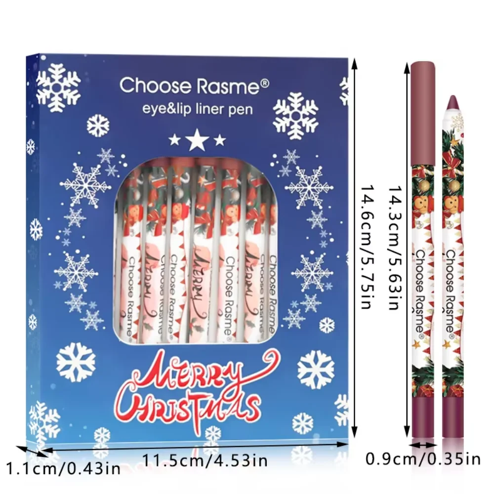 12 Pcs Matte lipliner Christmas Set Lipstick Pen for Women Makeup Hold lipliner Set Christmas Day Cosmetics