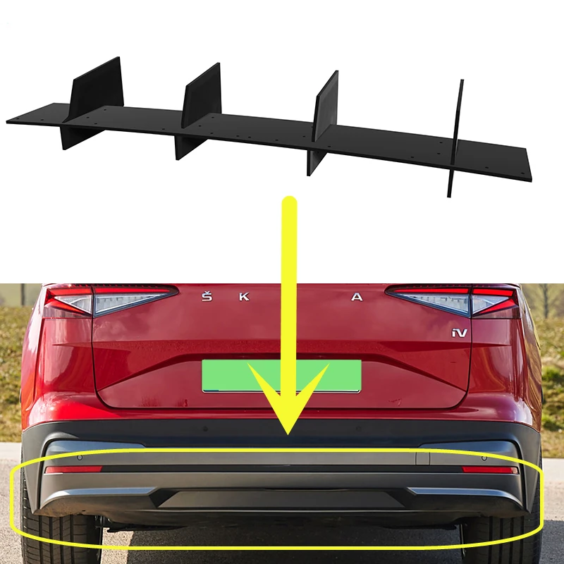 Fit Skoda Enyaq iV 2020--2023 Year Rear Diffuser Bumper Lips Spoiler Splitter Body Kit Accessories