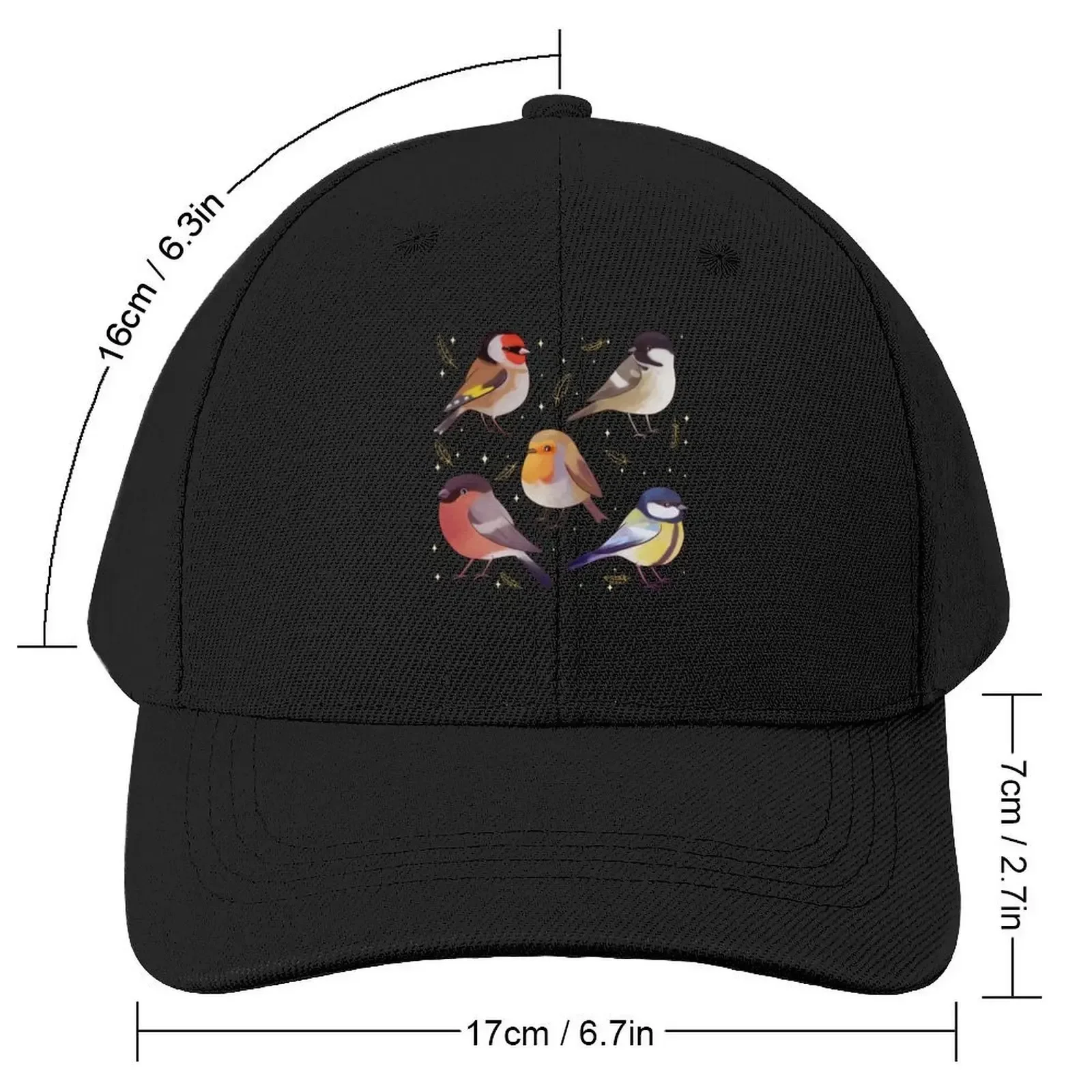 Birds illustration pattern - 5 birds pack Baseball Cap Golf Hat Sunhat Baseball For Men Women's