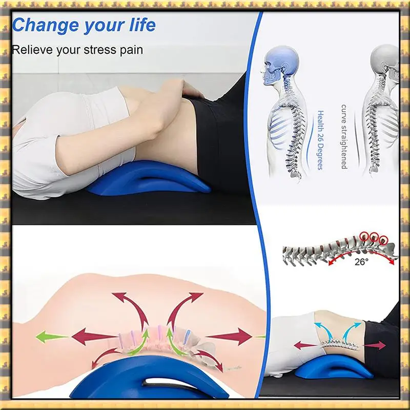

Hot Sale 2X Lower Back Stretcher Foam Device ,Lumbar Support Device, Spinal Deck Pain Relief ,Lumbar Traction Cushion Blue