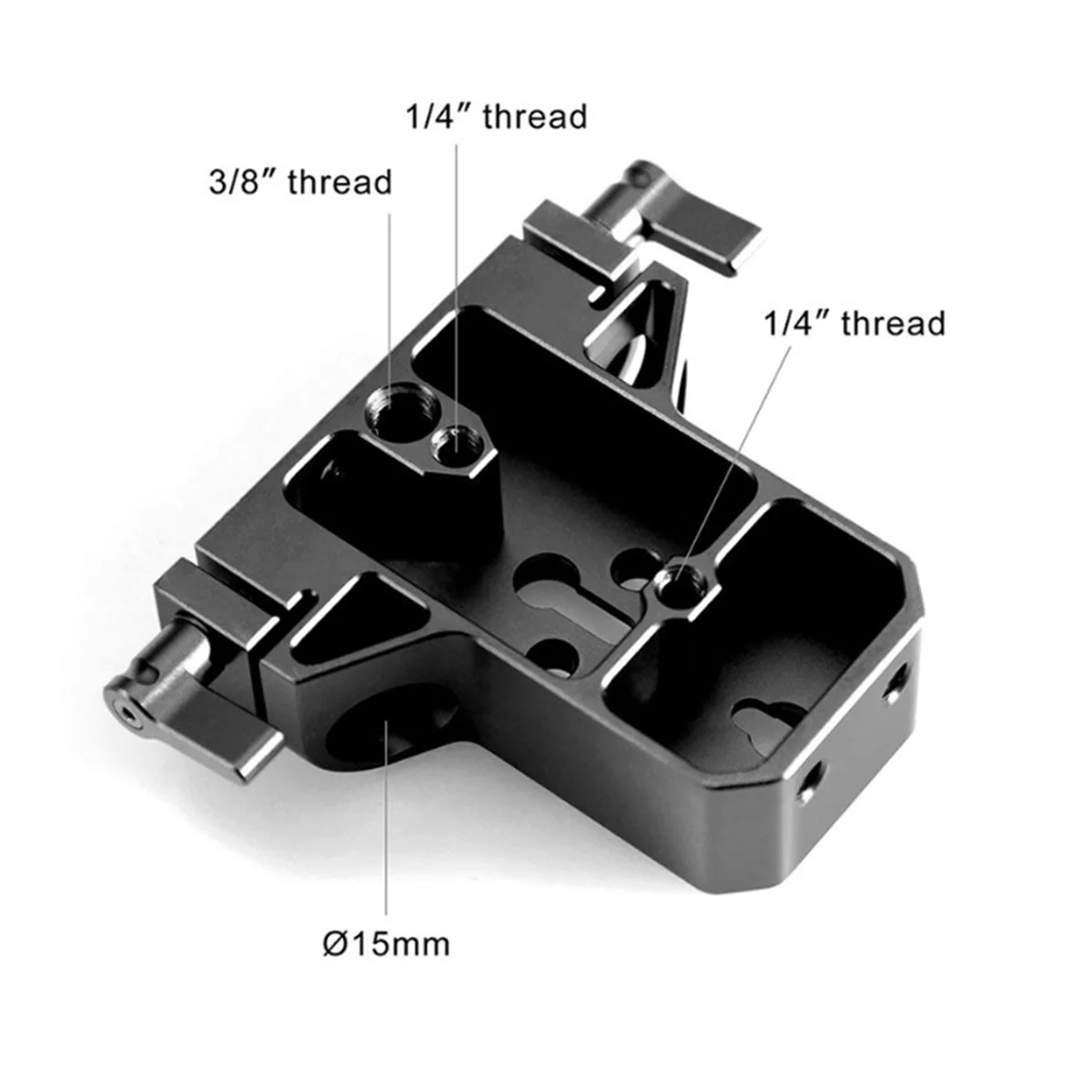 M85K  Camera Base Plate with Dual 15mm Rod Rail Clamp FS7 A7 Series C100 C300 C500 GH5 1674 - view 6