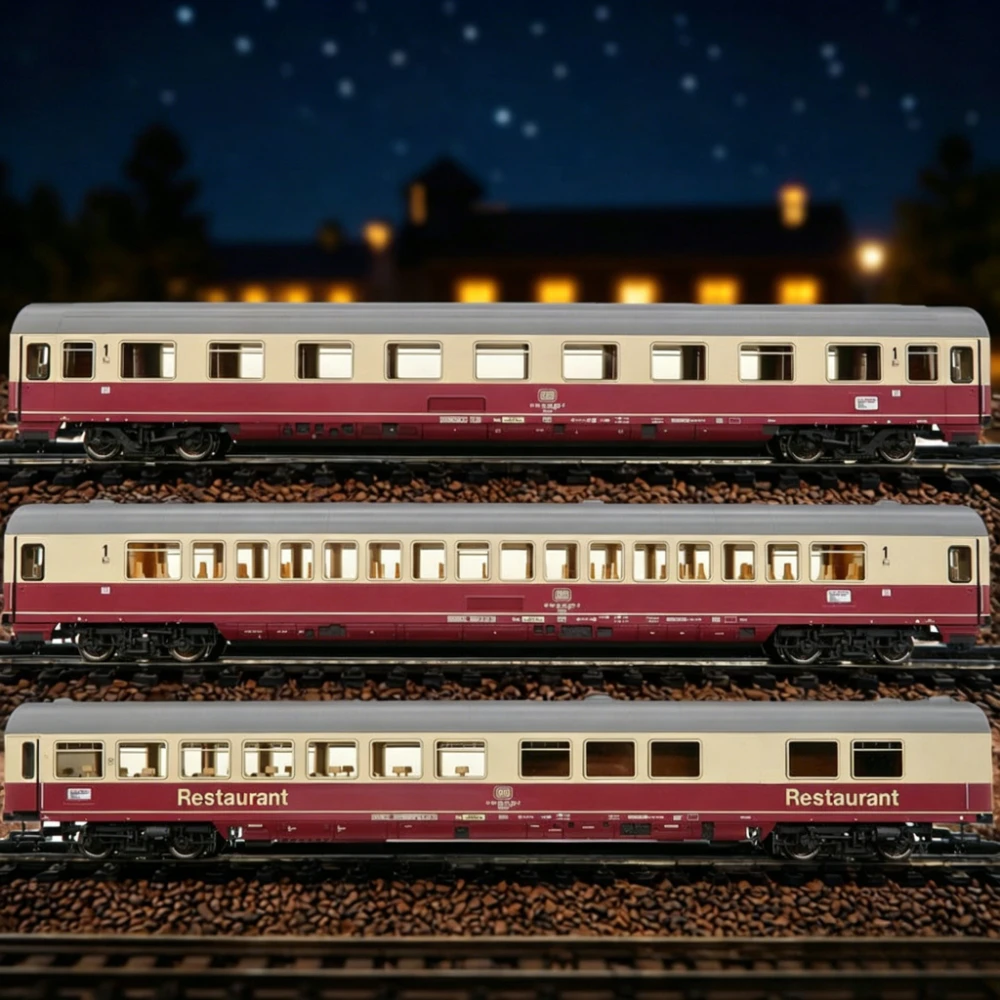 HO Scale 1:87 DB Passenger Train 3-Car Set Including Dining Car Item No. 481806 Adult Toy Collectible Train Model