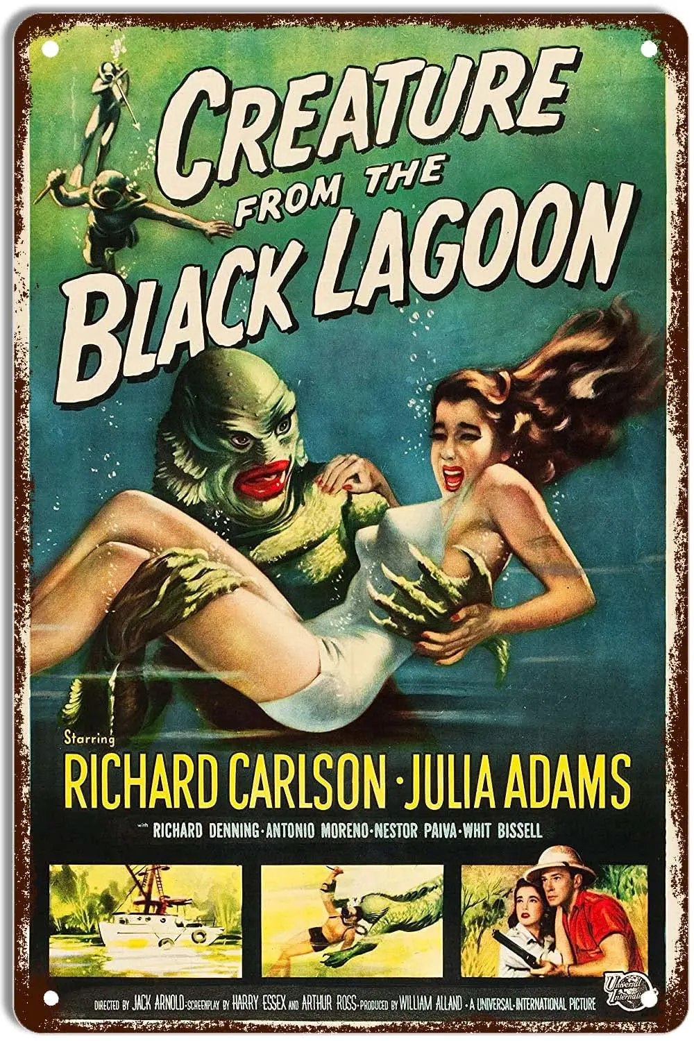 Creature from The Black Lagoon Metal Sign Vintage Tin Signs Wall Decor Decoration for Home Kitchen Garage Retro Plaque