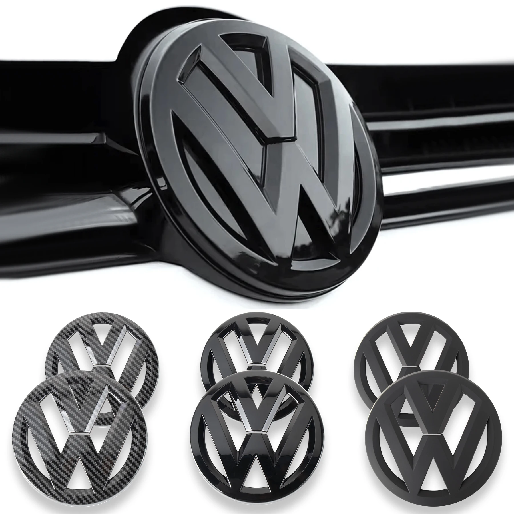 Not Affect ACC Black Front Grille Badges Cover Rear Trunk Emblem Covers Sticker For Volkswagen VW Golf 6 MK6 2010 2011 2012 2013