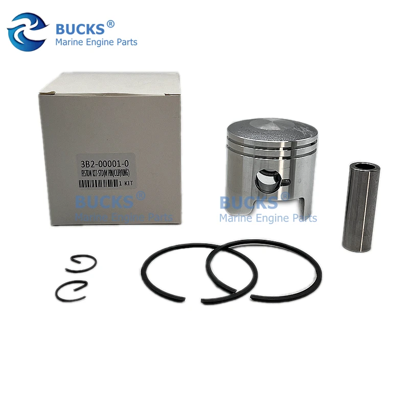 3B2-00001-0 Piston & Ring For TOHATSU Outboard 8HP 9.8HP 2-Stroke MERCURY 6HP Dia:50MM