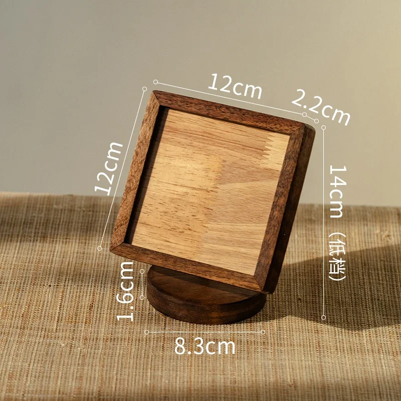 Premium Walnut Wood Code Stand Alipay WeChat Payment Holder Luxury Cafe Countertop Display Handcrafted Money Collection Plate