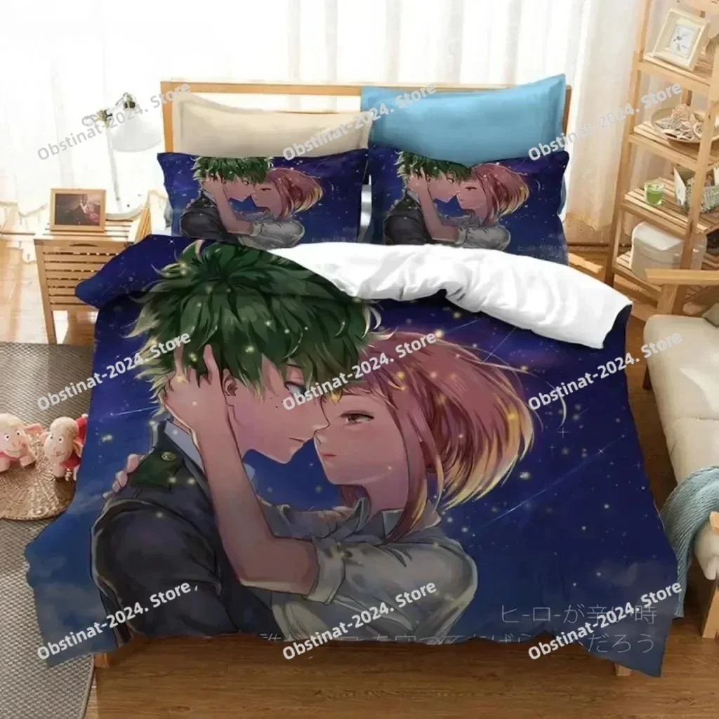 

Anime My Hero Academia Bedding Set Printed Duvet Cover Pillowcase Single Double Style Queen King Size Sets