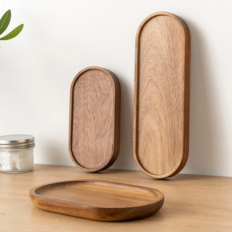 Geschirr Massivholz Essen Tablett runde Rechteck Dessert teller japanischen Stil Holz Snack Obst Tee Untertasse Palette Brot brett
