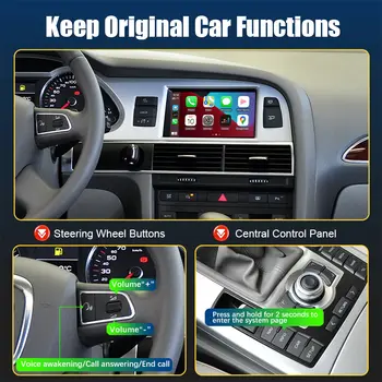 適用於Audi A6 C6 4f 2005-2009 的 Android 14 8+128GB CarPlay 車載多媒體播放器,支援 MMI 2G 3G、GPS 導航、車用收音機、立體聲 DSP 和 WIFI 10 最佳銷售 奧迪 A6 C6 CarPlay - №7