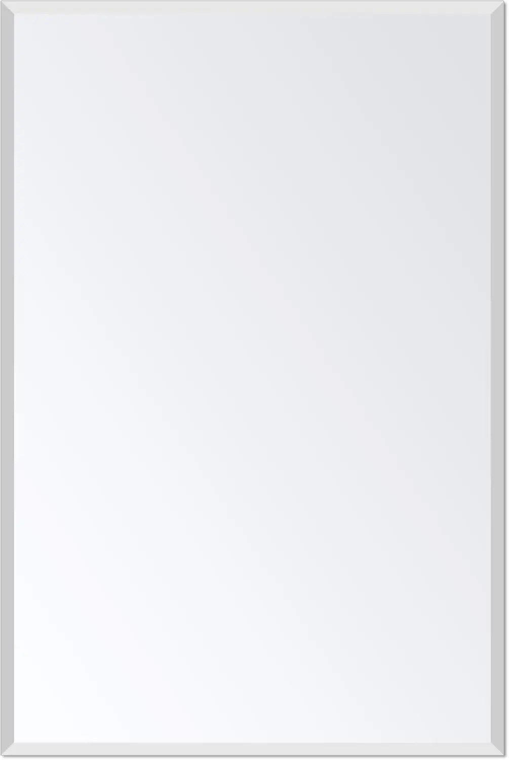 

Прямоугольное настенное зеркало безрамное для ванной комнаты, прихожая, скошенный край, 16x24 дюйма