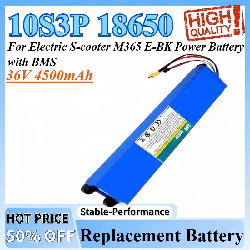 

36V 4500mAh 10S3P 18650 Lithium Battery Pack 500W Same Port 42V For Electric S-cooter M365 E-BK Power Battery with BMS