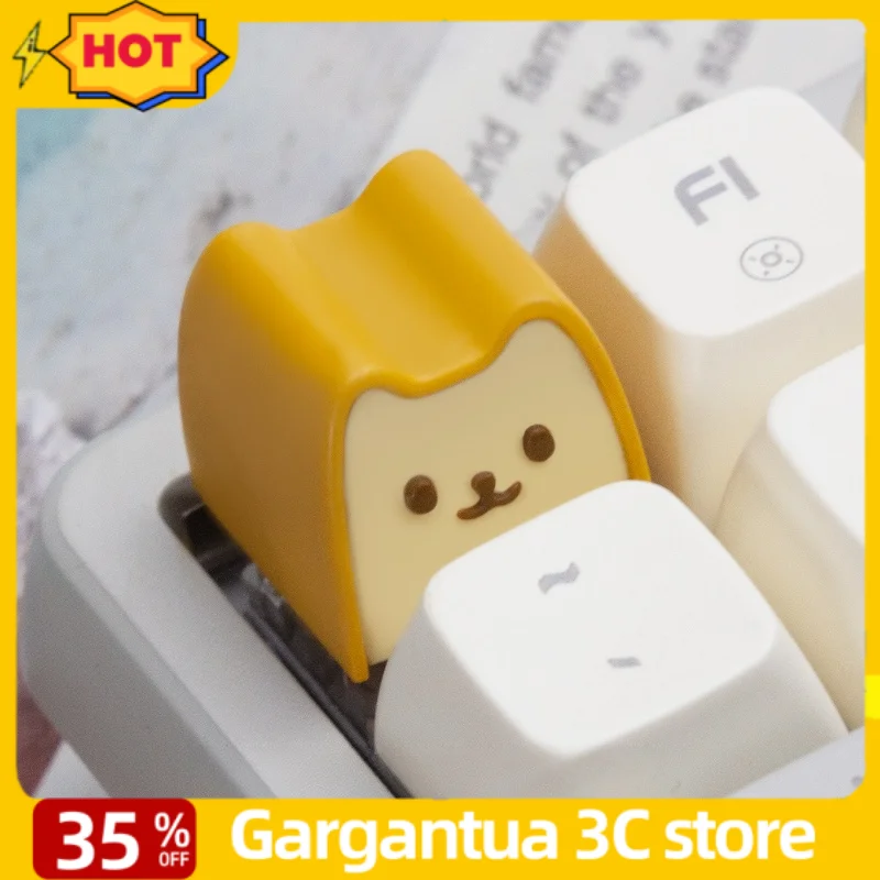 

Bread-Shaped Puppy Keycap Mechanical Keyboard Anime Game Cherry 4R Profile Cartoon Cute 3D Resin Custom Keycaps For Cross Axis