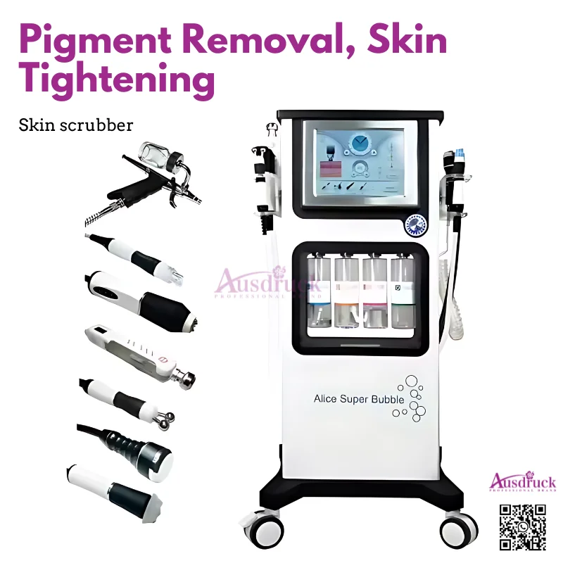 

7в1 Многополярный радиочастотный ультразвуковой радиочастотный пистолет для подтяжки кожи, кислородный распылитель, холодный, горячий вакуумный пистолет hyra