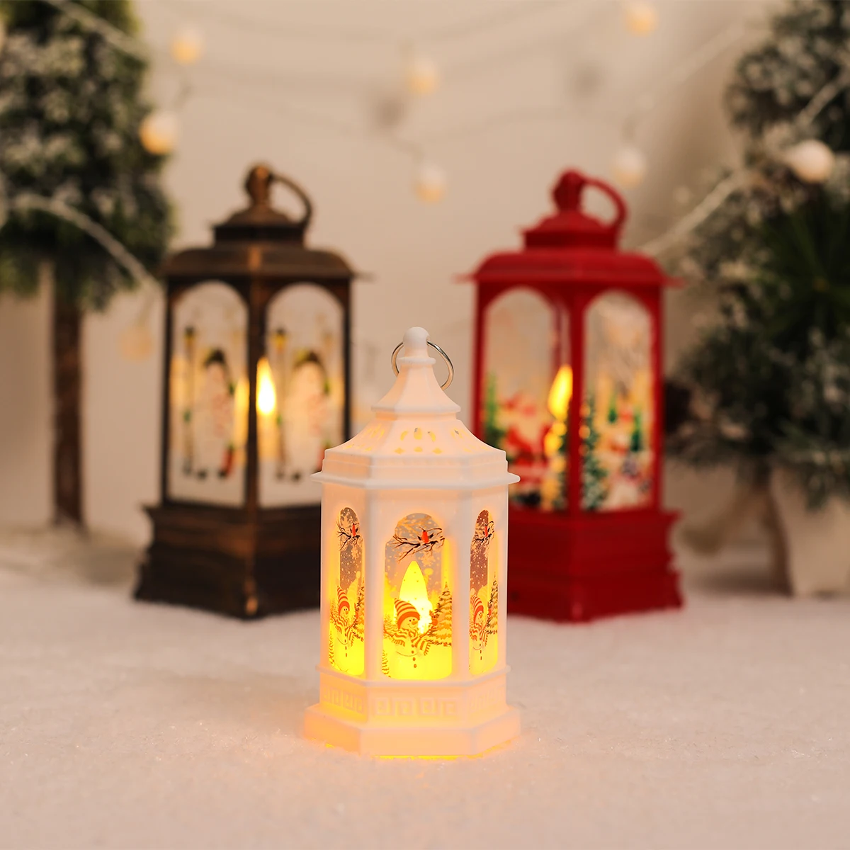 Christmas Lantern Light Merry Christmas Decorations for Home 2024 Navidad Christmas Tree Ornaments Xmas Gifts New Year 2025