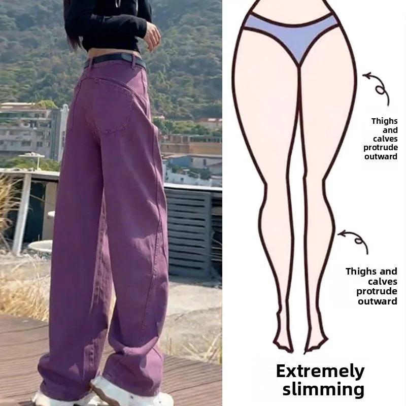 

Spring New Style Women's Casual Loose Jeans Knife plus Size Pants Pear Shape Body Comfortable Wide Leg Trousers