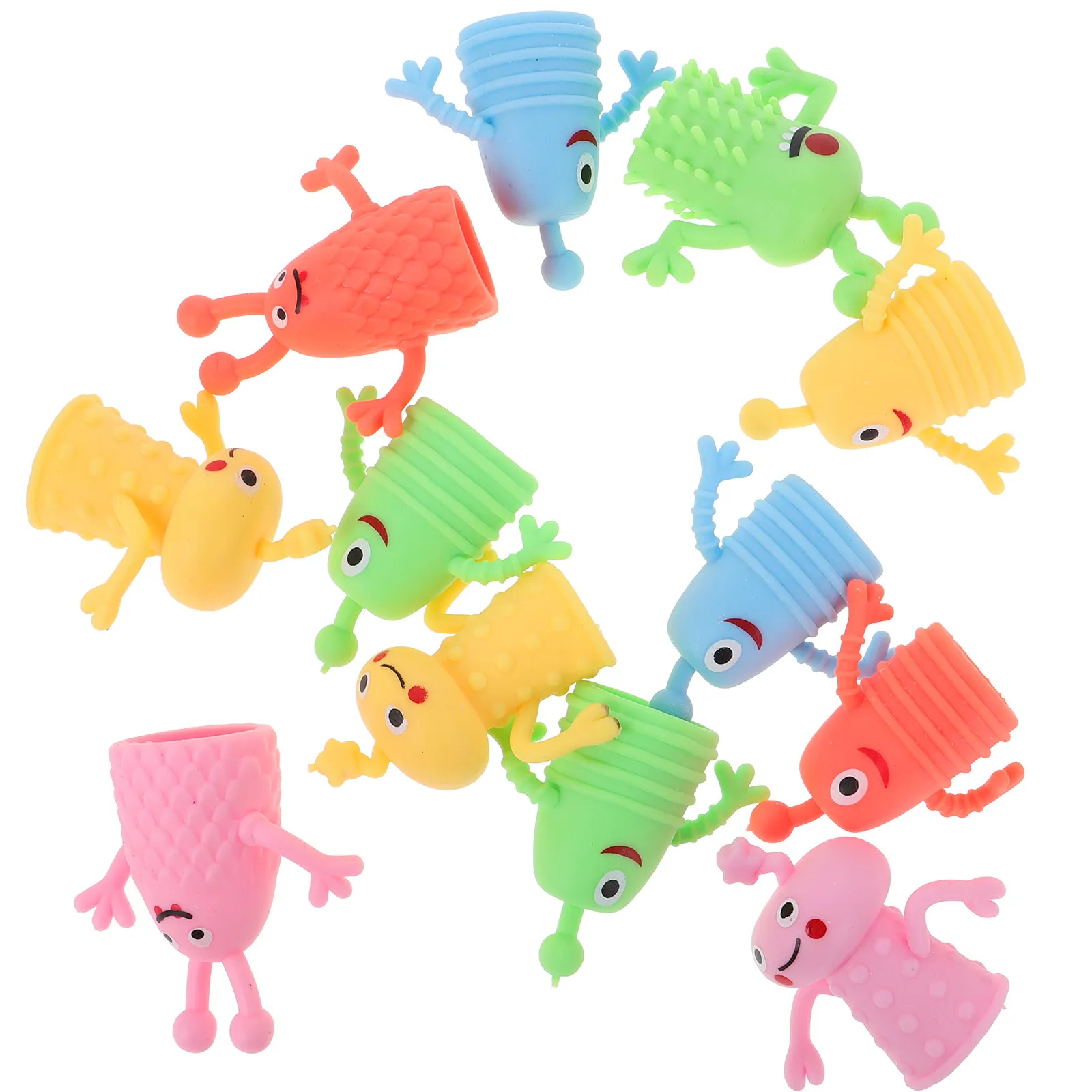 

Cute 12Pcs TPR Animal Finger Puppets Toy Set Kids Interactive Playtime Fun Learning Storytelling Props Child Entertainment Gift