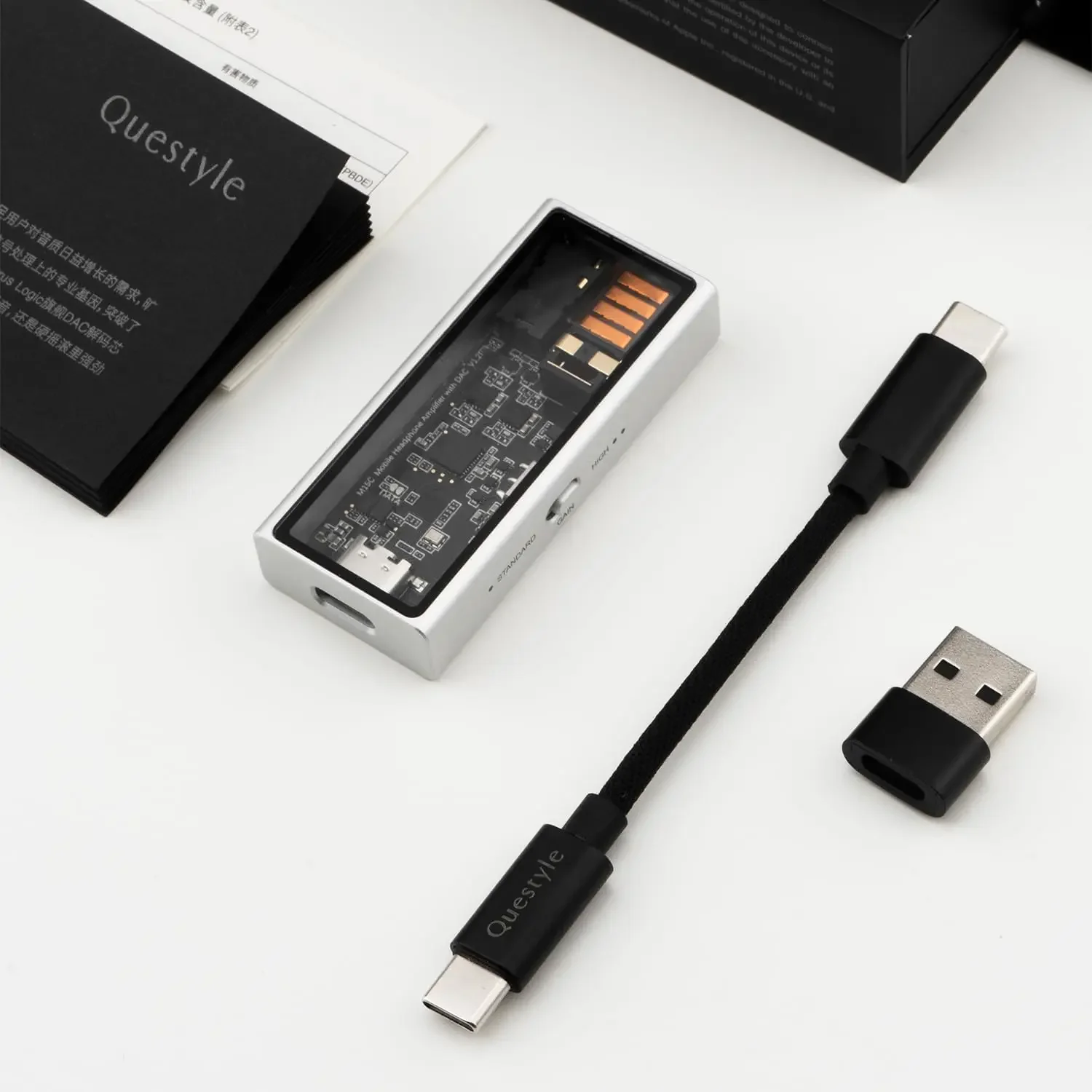 Questyle M15C المحمولة USB DAC & AMP أحدث الإصدار الرائد CS43198 فك سماعة مكبر كهربائي آلة المحمولة فك