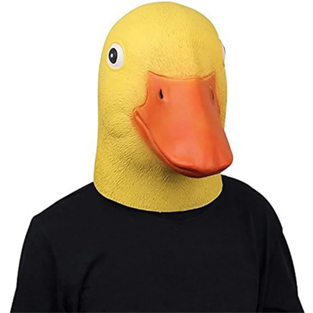 

Halloween Deluxe Duck Head Mask Farm Party Cosplay Funny Animal Latex Mask Novelty Duck Role Play Costume Headgear Holiday Gift