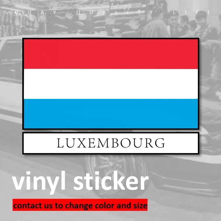 Luxembourg National Flag Car Sticker Vinyl Waterproof Weatherproof Bumper Windshield Truck Motor Wall Garage Workshop 06 Fsst