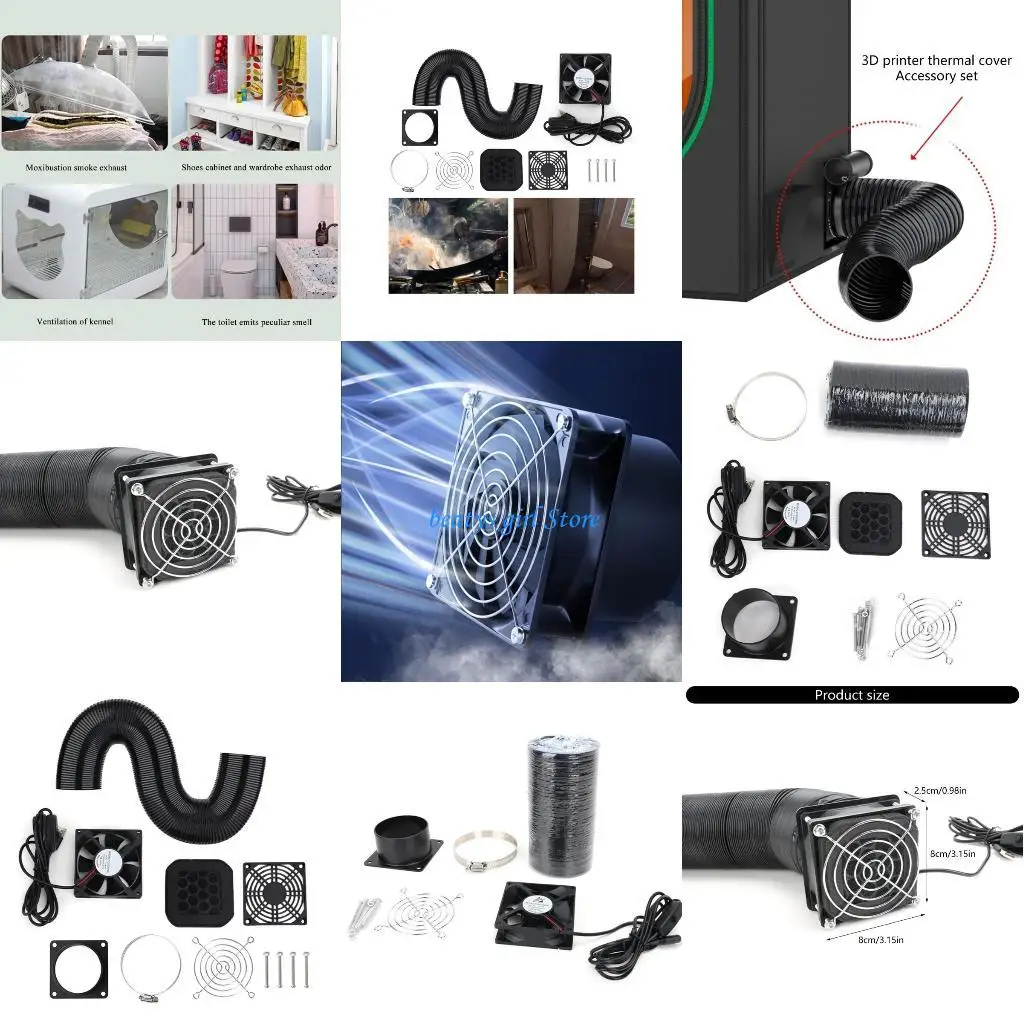 

C7AB Extractor Fan Pipe Duct Exhuast Fan Electric Ventilation Fan 3D Printer Small