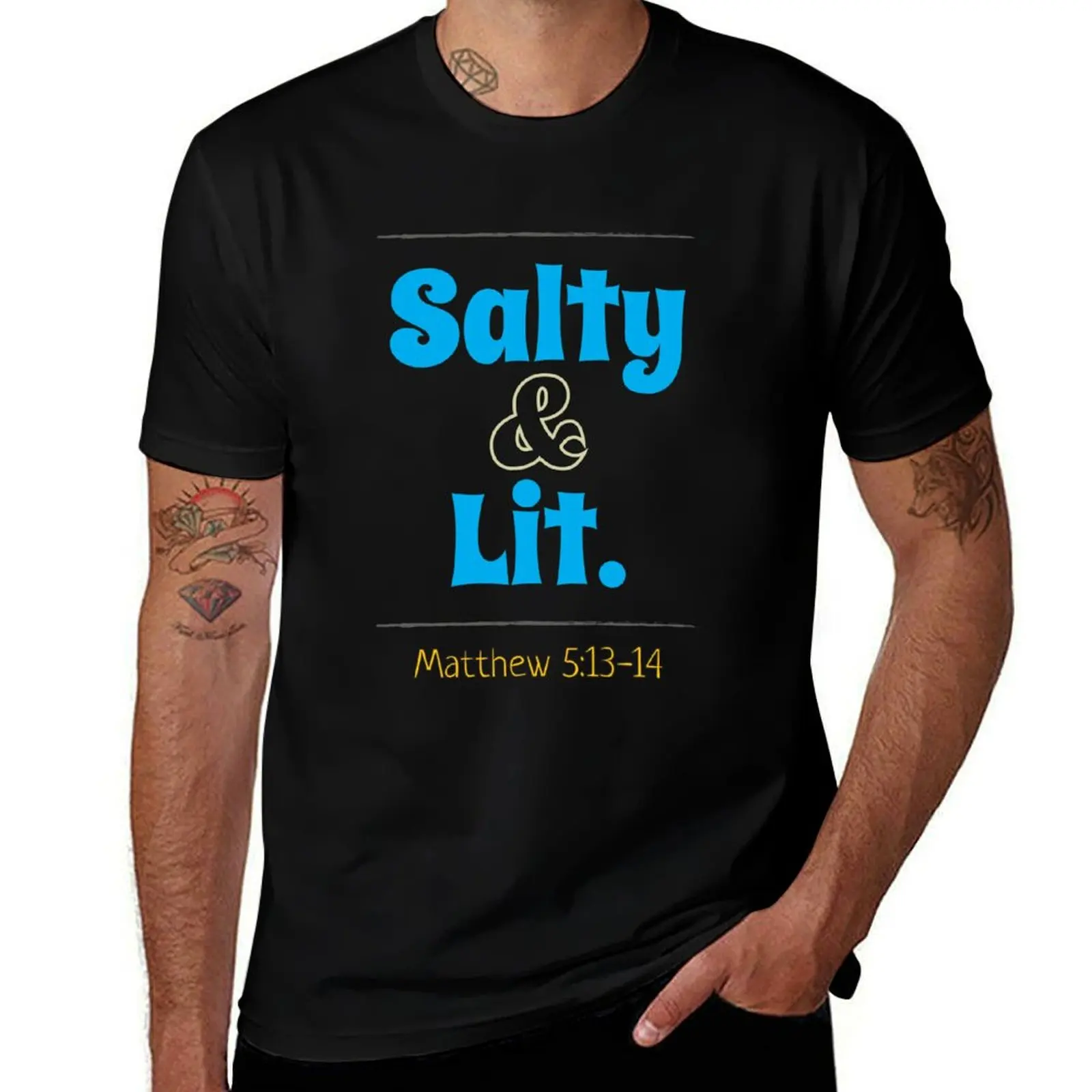 Salty & Lit Christian Bible Verse God Jesus T-Shirt Stain Resistant Casual Tee T-Shirt