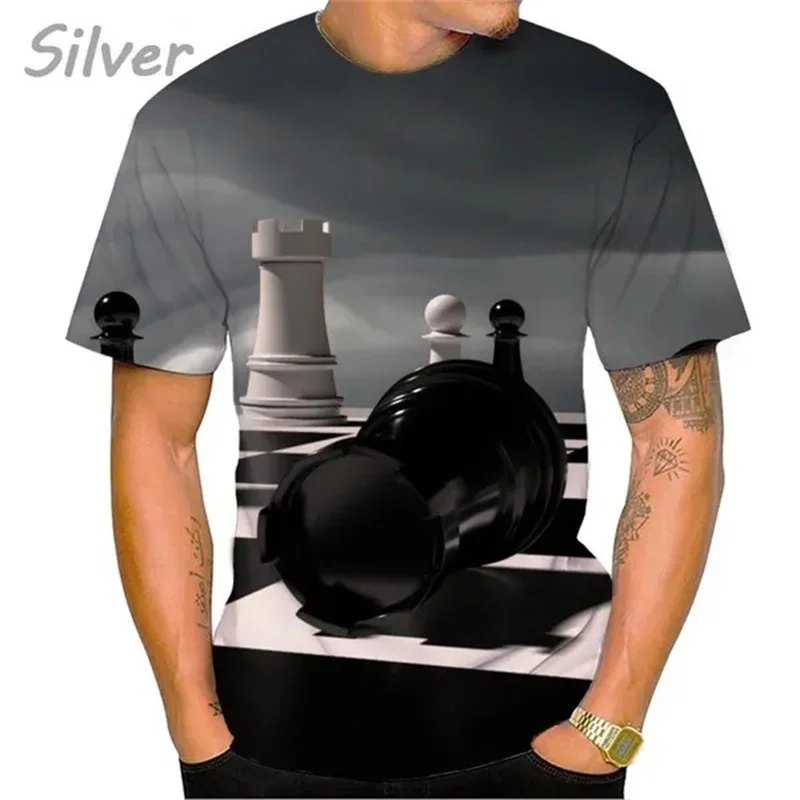 Fun Chess Graphics T Shirt For Men And Women Summer Casual Round Neck Tee Tops Mens 3d Print Plus Size Tshirt Ropa Hombre