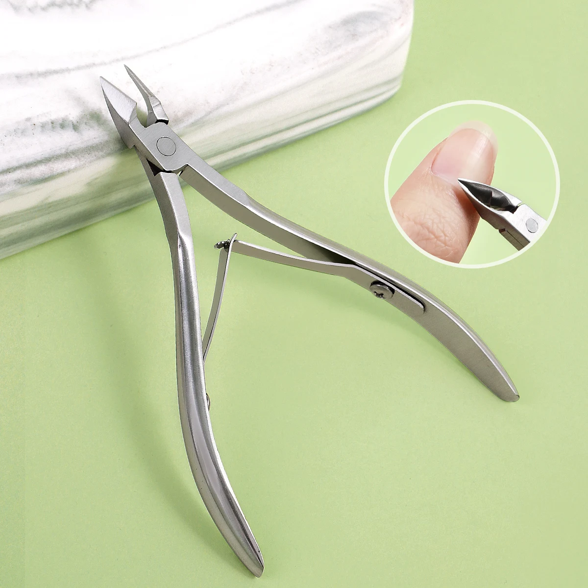 1 silberner Nagelknipser aus Edelstahl für dicke Nägel und eingewachsene Zehennägel, Nagelknipser für Zehennägel, professionelle Pediküre