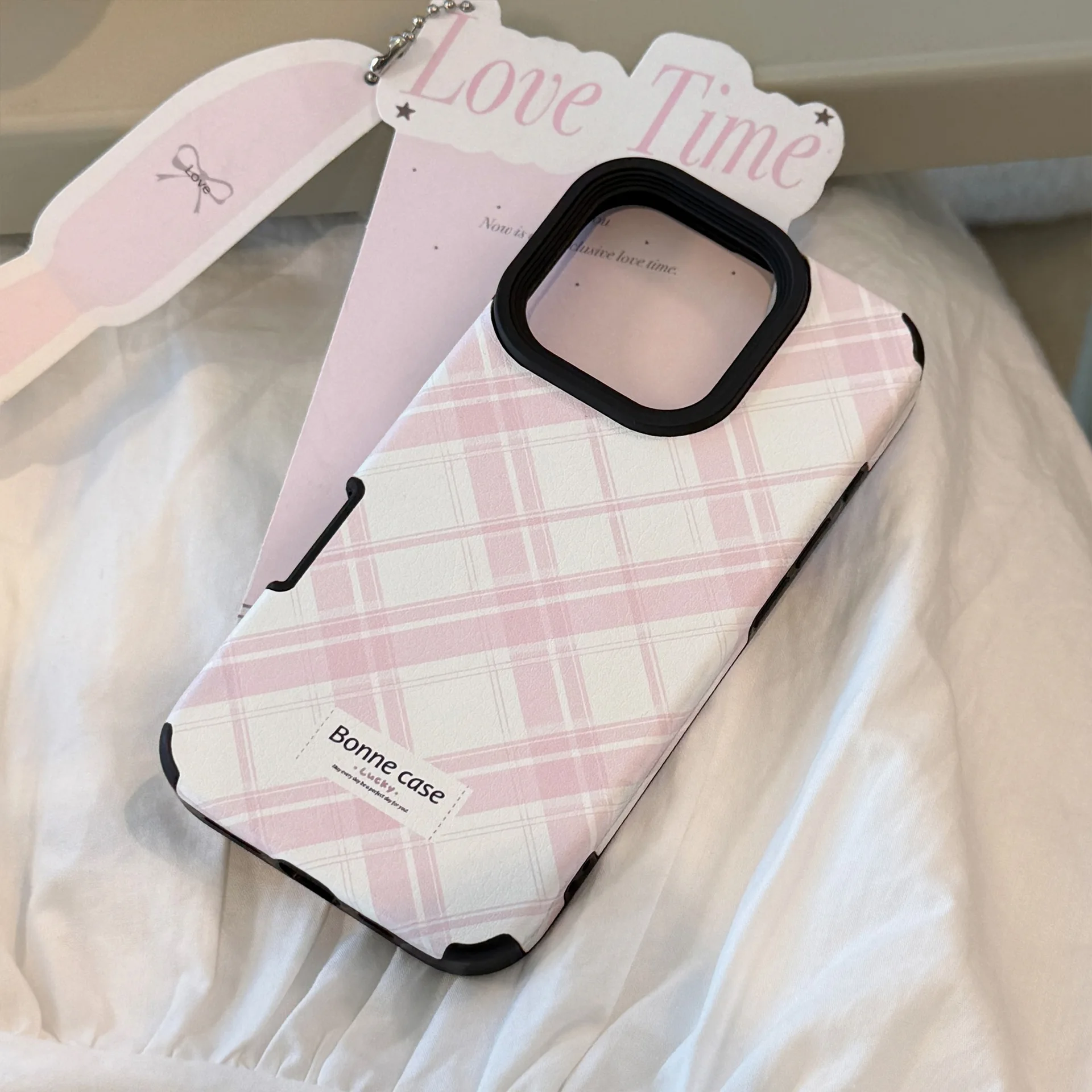 حافظة آيفون جلدية كورية بنمط Lingge 15 14 13 12 11 16 17 Pro Max Plus #5