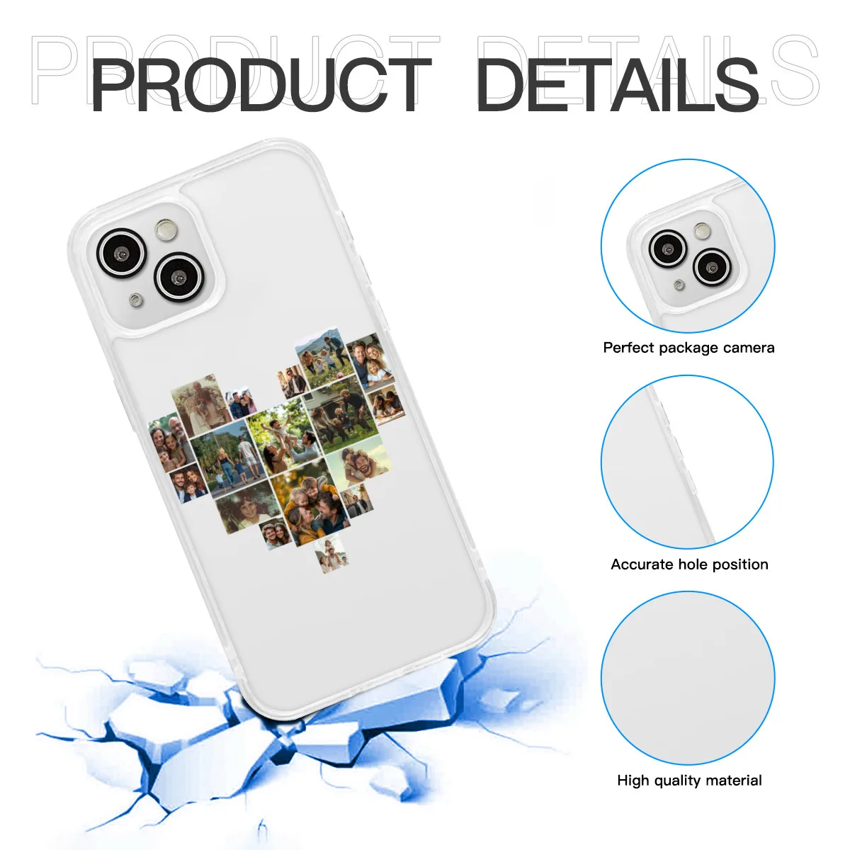 Funda de teléfono personalizada Patrón y texto personalizados Regalo romántico Aniversario Familia Pareja Amigo Mascota