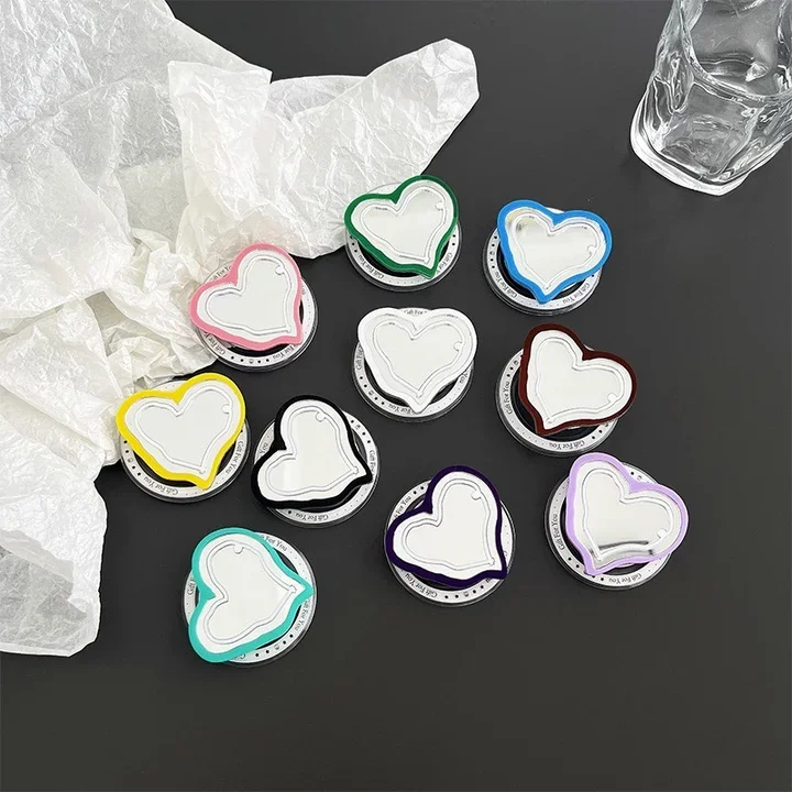 

Новый зеркальный магнитный держатель для телефона Ins в форме сердца, подходит для телефонов Apple и Samsung, любимый каждый