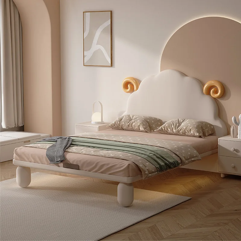 Children's furniture single bed solid wood girl bed suspended princess bed silent children's bedroom bed lamb bed