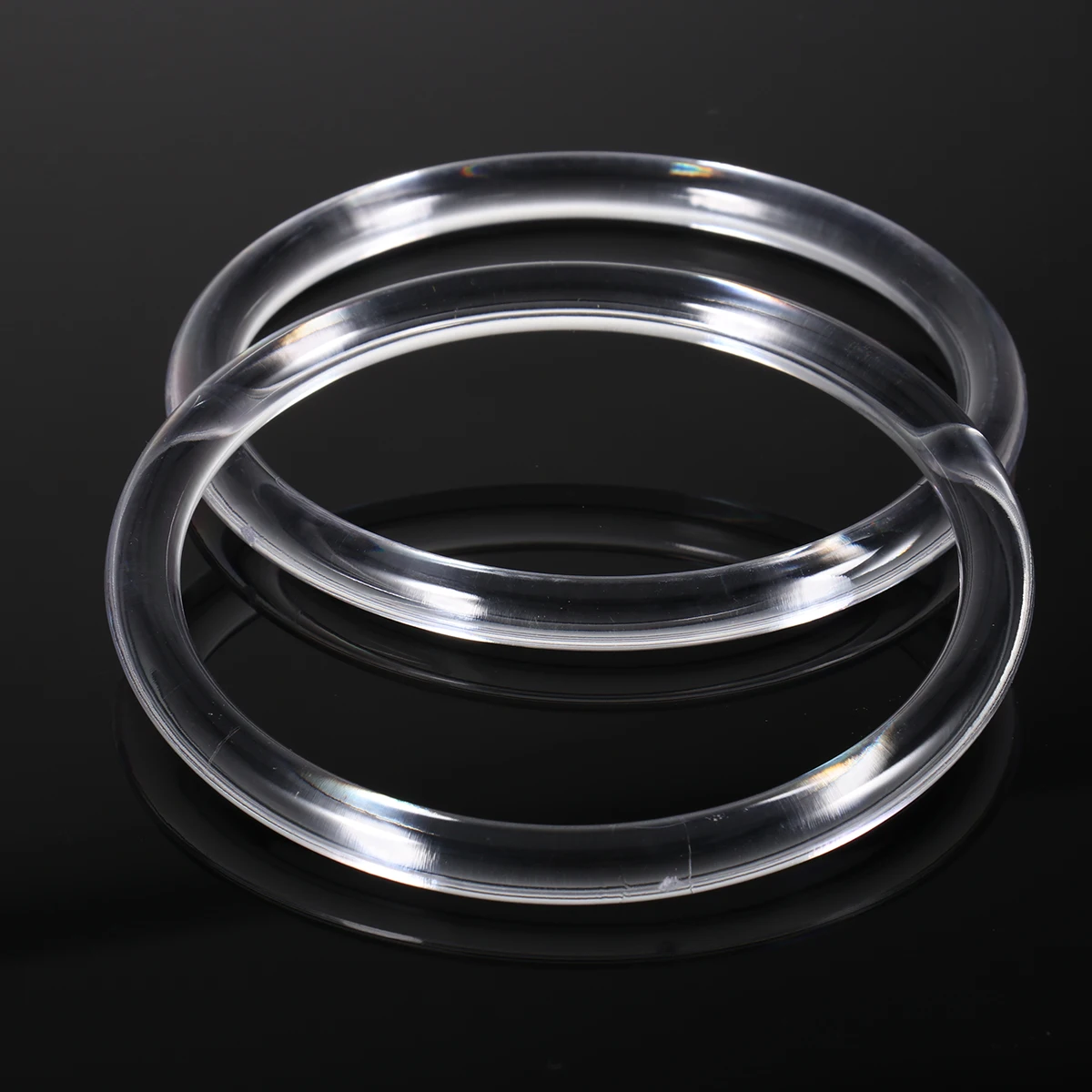 

6Pcs Round Handles 4 Inches Transparent Inner Diameter Premium Plastic Replacement for Bag Handles Long Service Life DIY Handbag