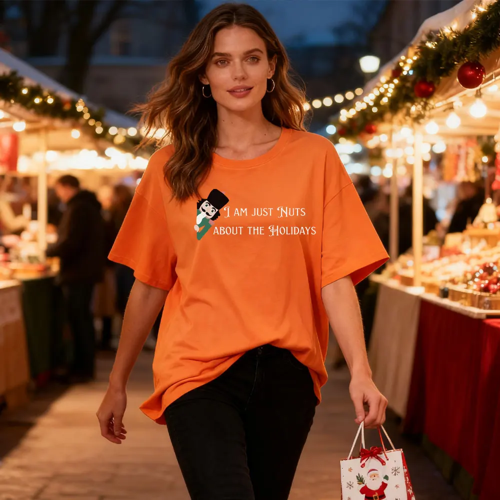 

Забавные рубашки с изображением Щелкунчика для женщин, хлопковая футболка для рождественских праздников и девочек, одежда для рождественской вечеринки, женская одежда, топы для рождественской вечеринки