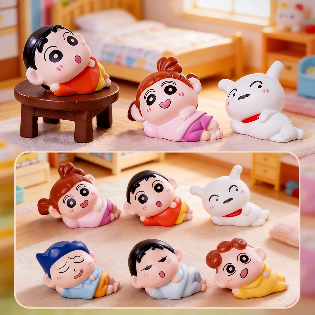 9-teiliges Set Anime Crayon Shin Chan Actionfiguren Spielzeug Mini-Figuren Schlaf-Serie Desktop Heim-Deko Sammlerstücke Modelle