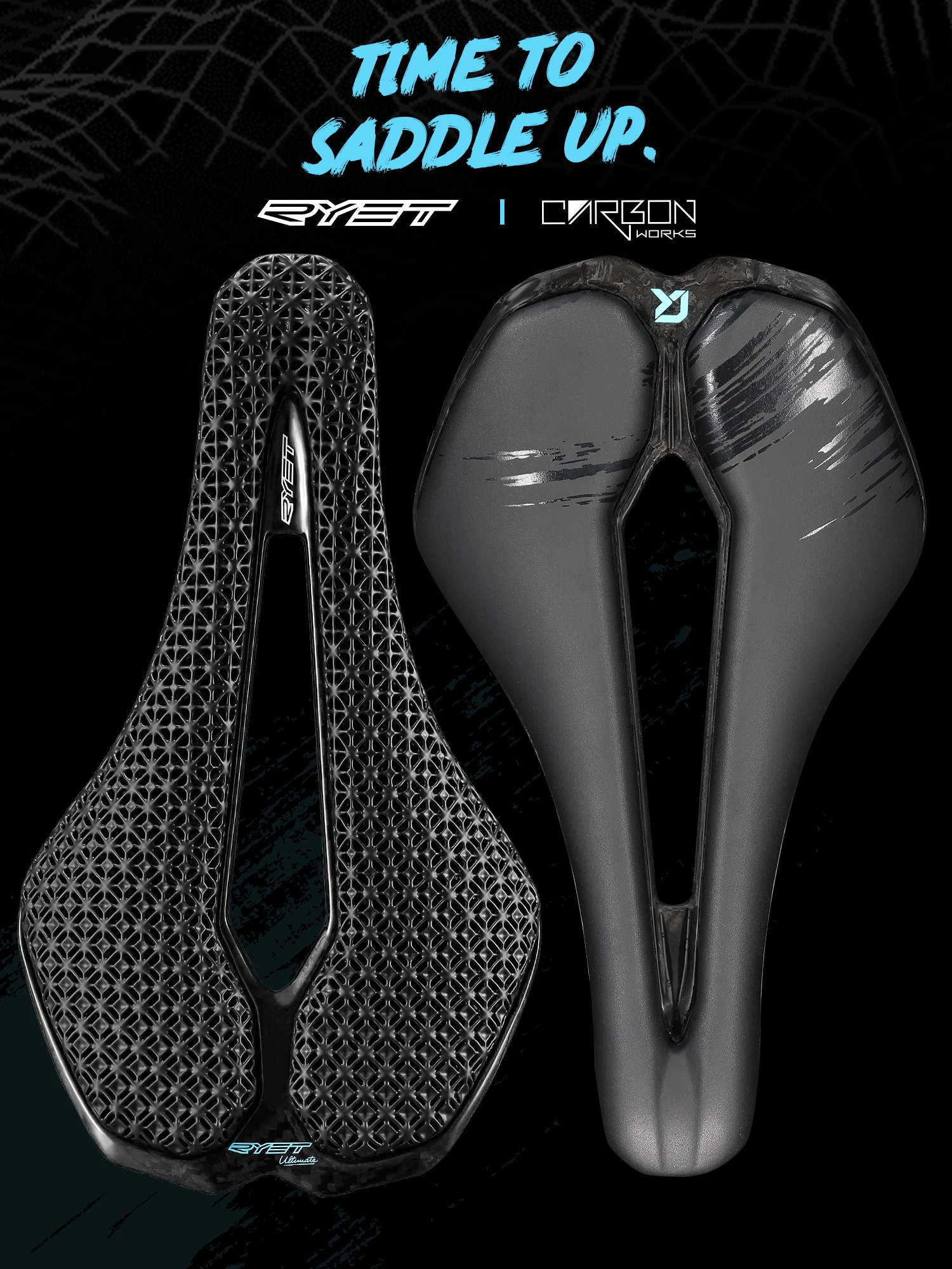 AliExpress RYET Carbon 3D Printed Bike Saddle Super Light Road MTB Seat Parts Racing 7x9mm Seating Cushion Cycling Bicycle Accessories