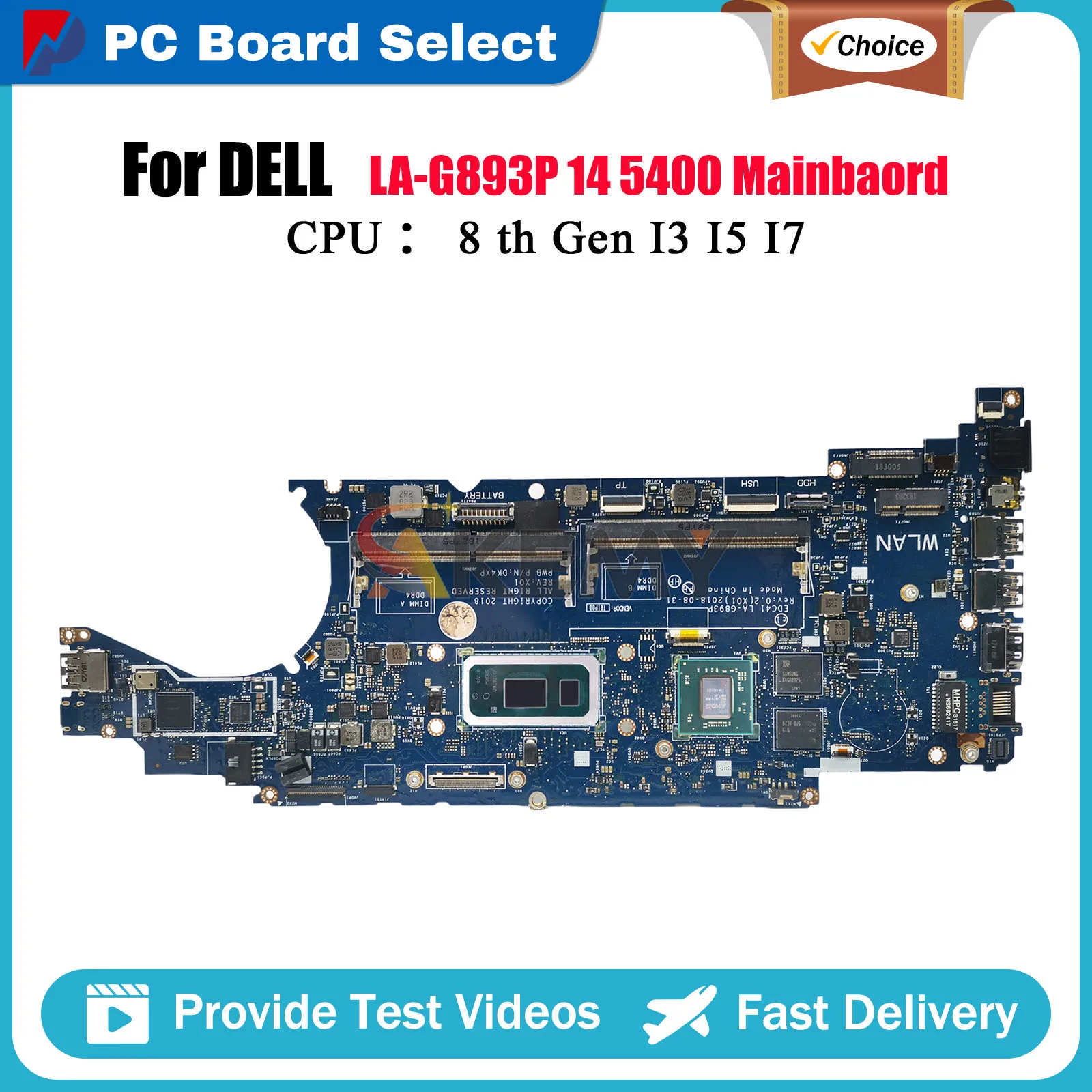 

Материнская плата для ноутбука DELL Latitude 5400 LA-G893P с процессором i5 i7 CN-0CNJCN CN-0NG2GF 07MP65 DDR3, протестирована нормально