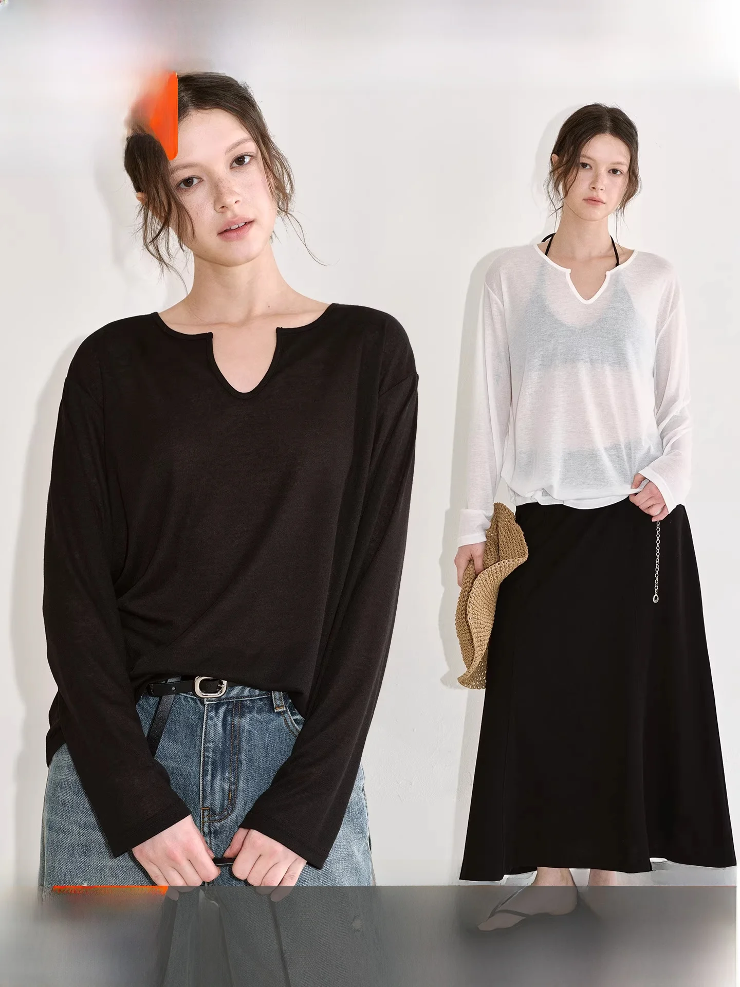 

Новый летний женский вязаный топ Fano Simple Basic Slim Fit с V-образным вырезом и длинными рукавами, модный повседневный стиль, стандартный крой, смесь полиэстера