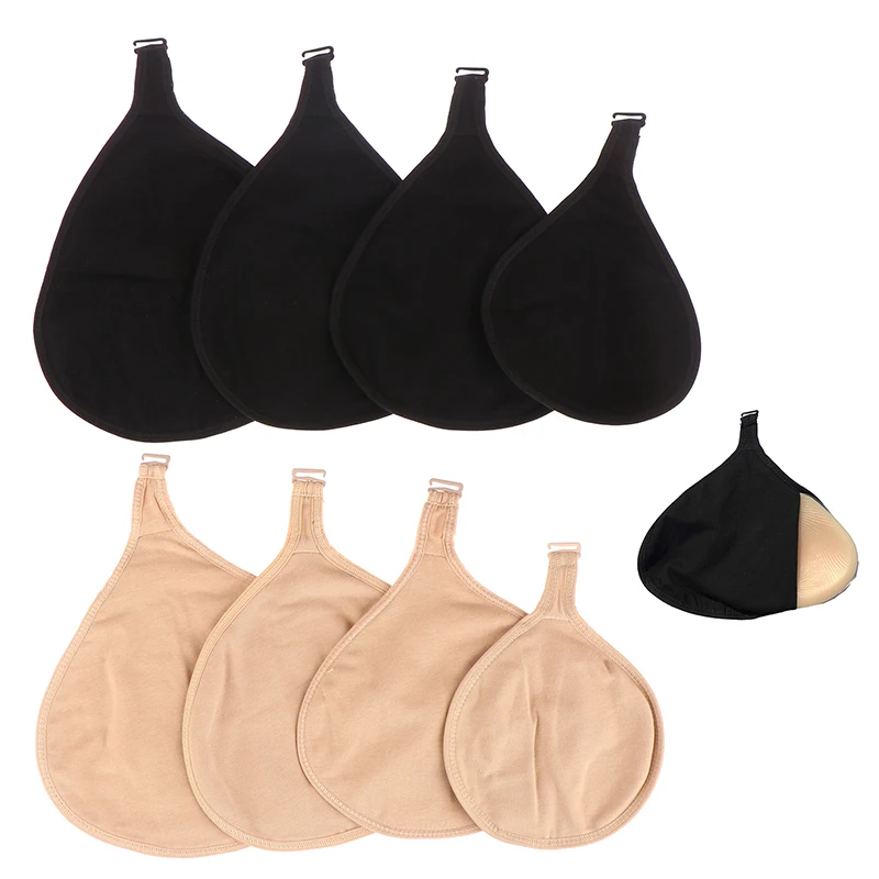 Silicone Breast Forms Protective Cover Cotton Protect Pocket XL for Mastectomy Prosthesis Women Artificial Triangle Fake Boobs