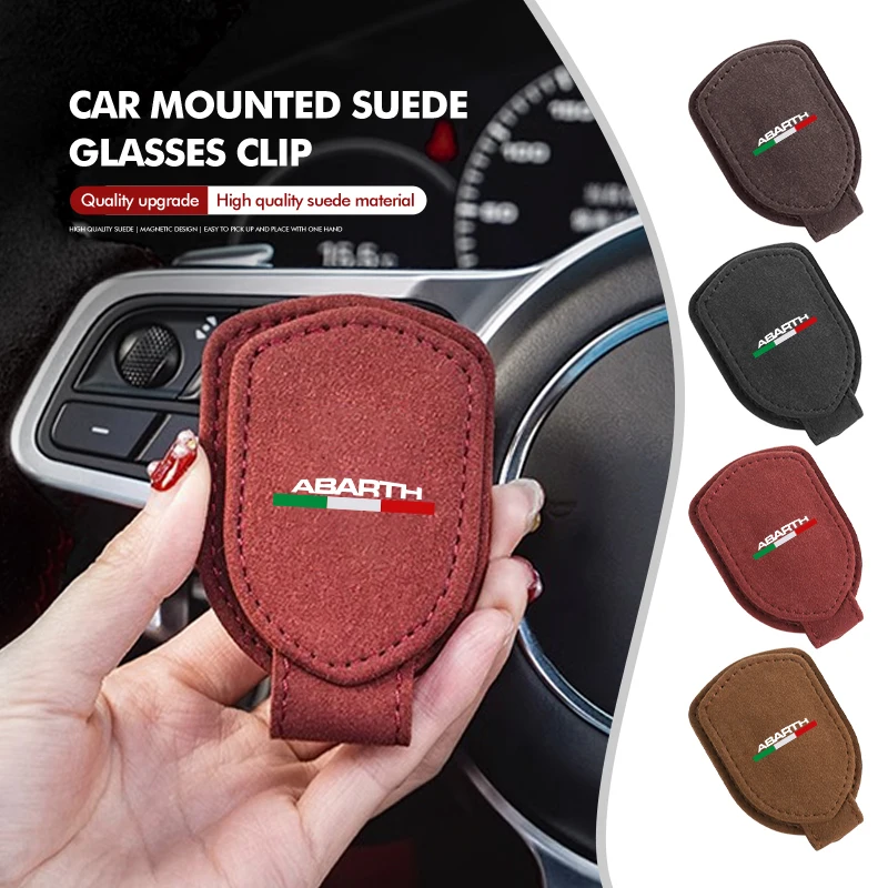 For Abarth Sun Visor Glasses Clips Interior Eyeglasses Storage Holder 500 595 695 Punto 124 Spider Panda
