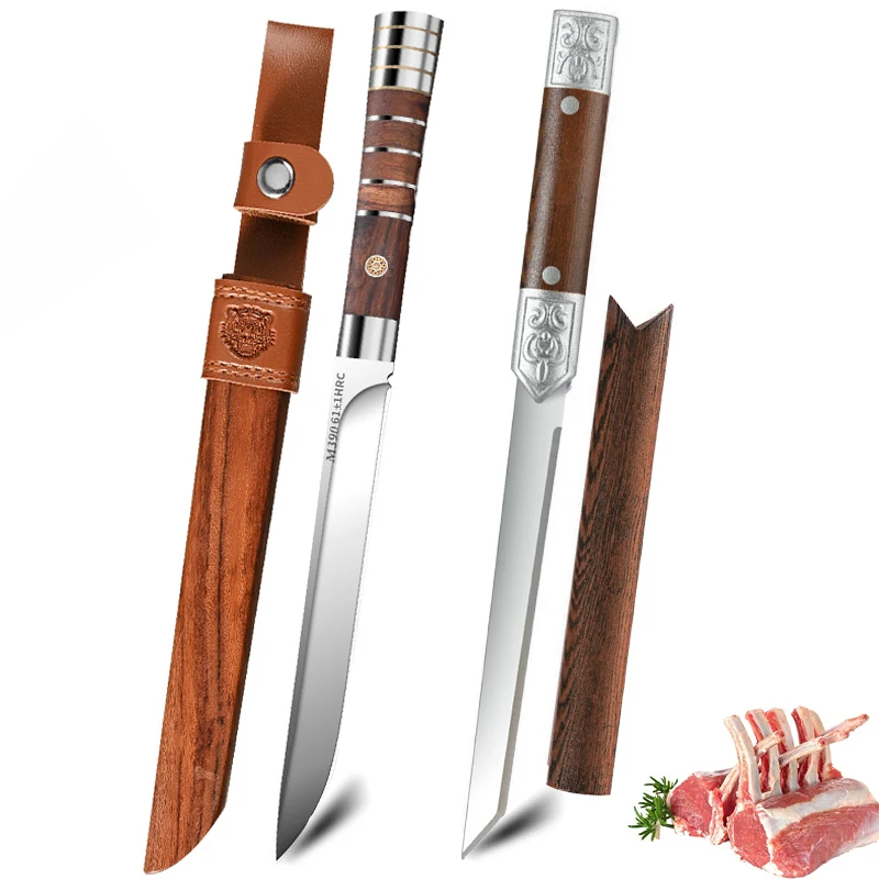 Juego de cuchillos de cocina de 1/2/3 hojas rectas, cuchillo profesional para frutas, cuchillo de corte portátil, cuchillo japonés de alta dureza