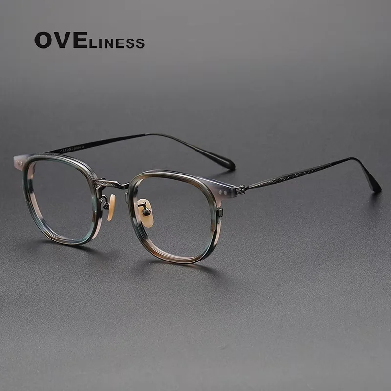 

New Fashion Comfort Glasses frame Retro Luxury Pure Titanium Acetate Square Eyeglasses Frames For Men Women eyewear spectacles