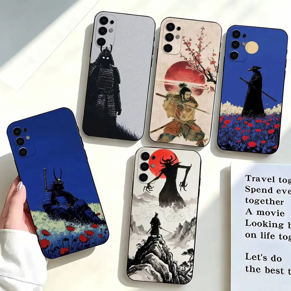 Japanese-e Bushido-o Samurai Japan  Phone Case For Samsung S25,S24,S21,S22,S23,S30,Ultra,S20,Plus,Fe,Lite,Note,10,Black Cover