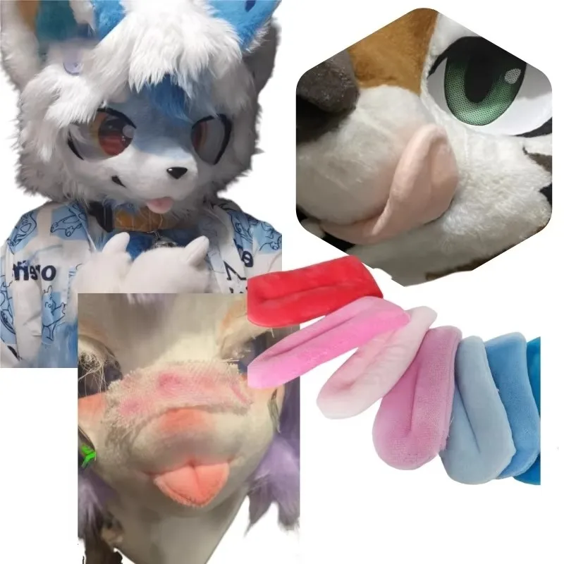 Fursuit Tongue Costume Tongue Magnetic Fursuit Furry Kig Department Plush Multicolor Furry Furry Cute Female Finished Customized